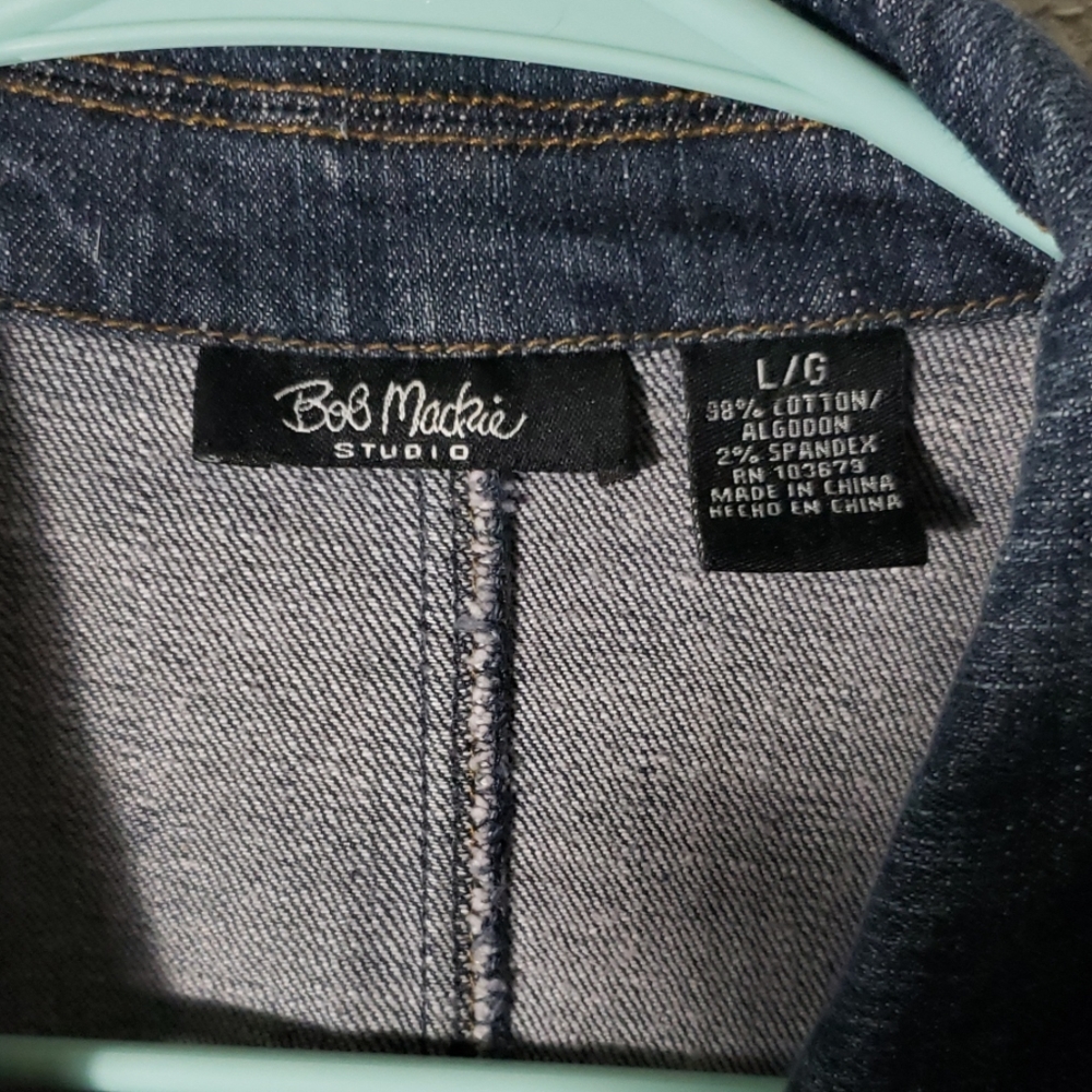 Bob Mackie Large Denim Blazer - Picture 2 of 7